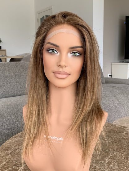 Serine 19" Full handtied Silk Top Wig (XS) - SLAVIC
